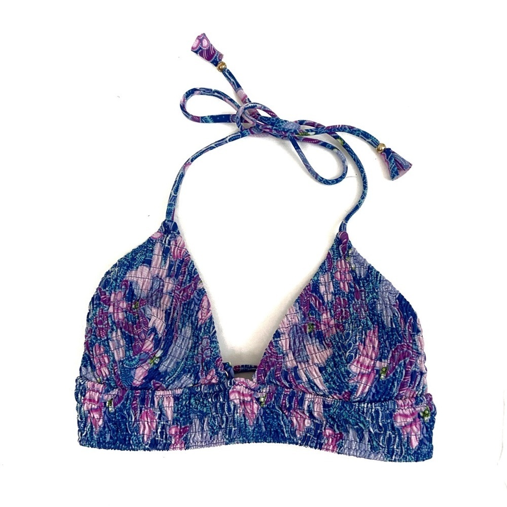 Victoria Secret Triangle Stretch Bikini Top Women Size Small Pool Cruise